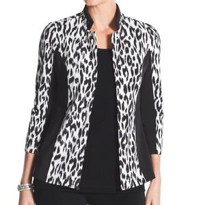 🐆🐆Chico's. Animal-print blazer.